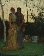 George Inness Two Sisters in the Garden Germany oil painting artist